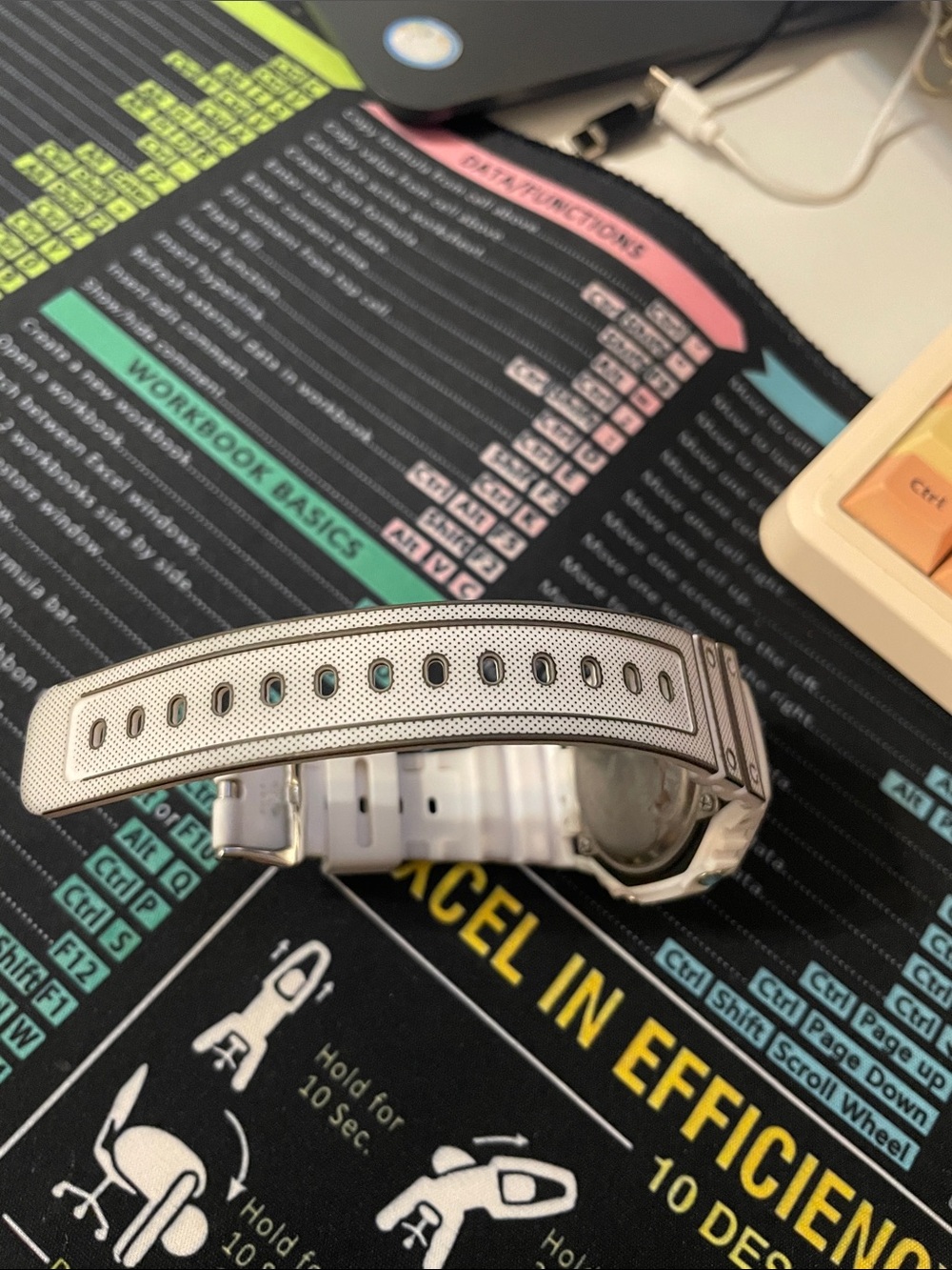 G-Shock White and Yellow Metal Accent Analog-Digital Watch - Picture 2 of 7